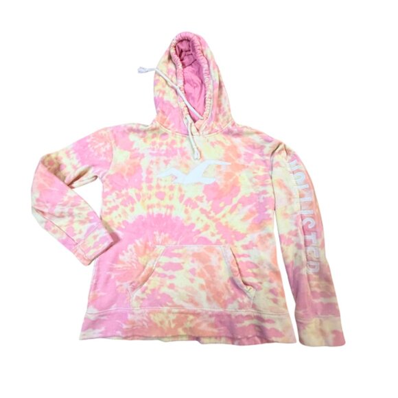 Hollister Tops - Hollister Tie Dye Hoodie Women’s Small Pink Yellow White Long Sleeve Sweatshirt